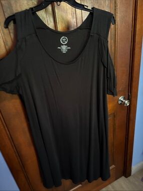 Maurices Black Cold-Shoulder Scoop Neck Dress